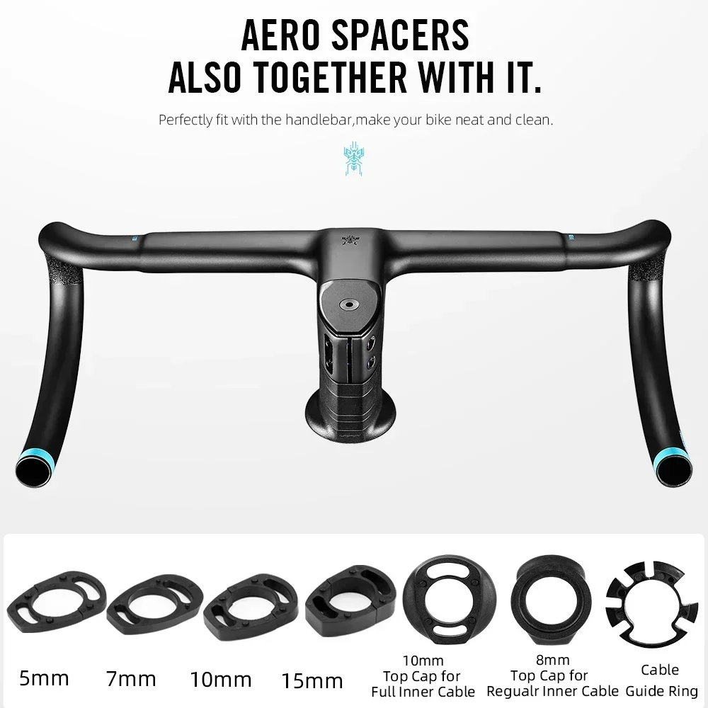 

LEXON Road Bicycle Handlebar Carbon Fiber Ultralight Full Inner Cable Integrated Bike Racing Bent Bar Cycling Bike Accessories