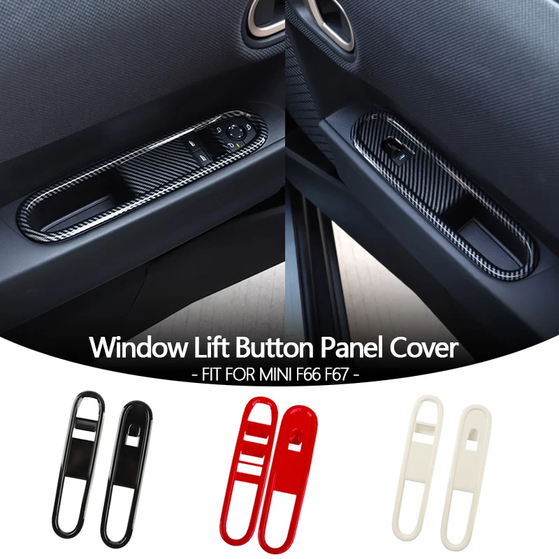 

2PCS/SET ABS Car Door Window Lift Button Panel Frame Cover Sticker For Mini Cooper F66 F67 2024 2025 Auto Interior Accessories
