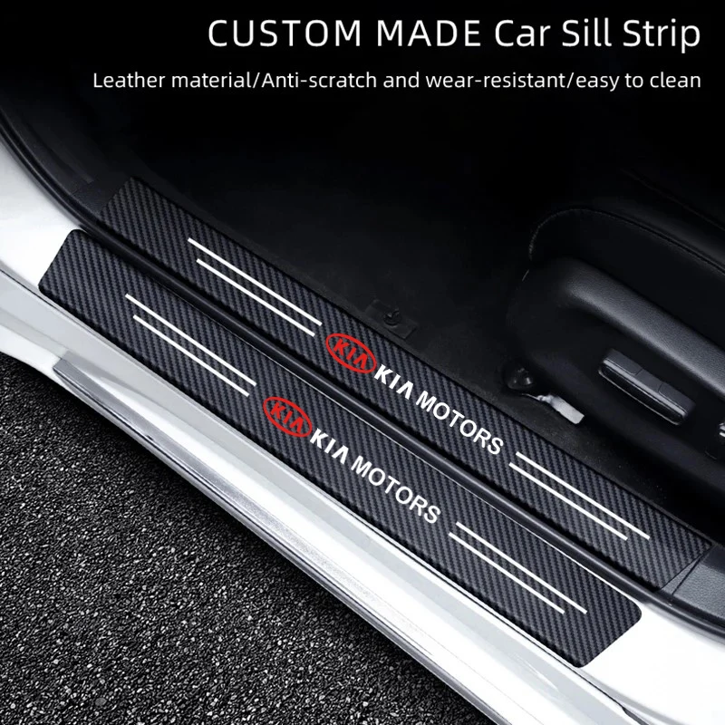 Car Threshold Strip Carbon Fiber Sticker Accessories For Kia Sportage Ceed Picanto Rio ProCeed Niro Morning 5 3 4 K7 K5 K8 K3 K9