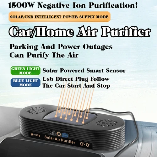 Purificador de aire Solar para coche, consumibles cero, eliminador de olores, eliminador de formaldehído y humo, barra de oxígeno para coche y hogar