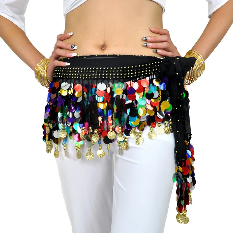 customized 88 yuan mixed color copper gong waist chain - belly dance waist chain belly dance clothing wholesale manufacturer
