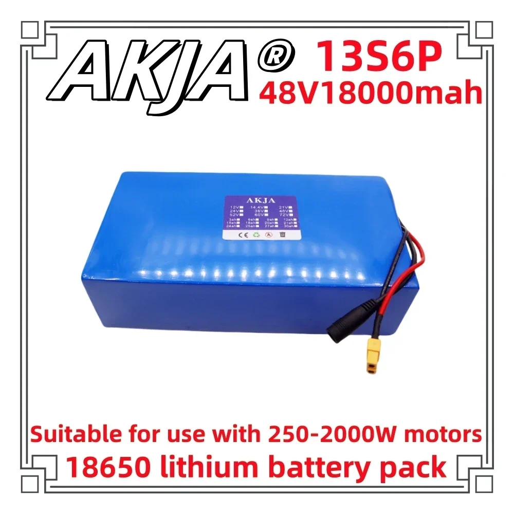 Trasporto veloce aereo nuova batteria al litio a piena capacità 18650 batteria al litio 48 v18ah 13 s6p adatta per 250-2000W