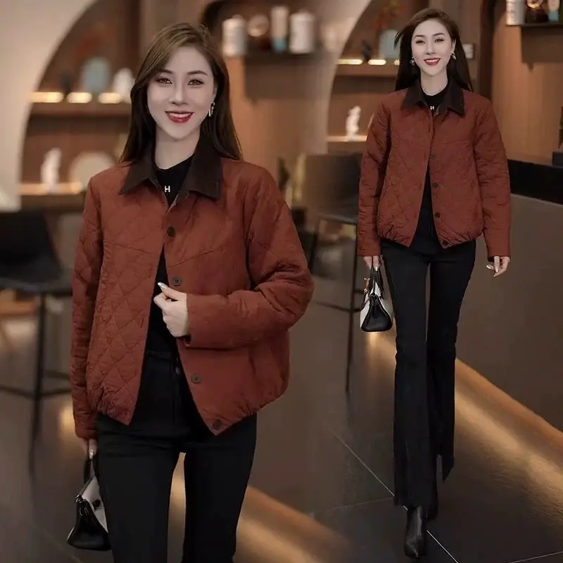 

Модная зимняя хлопковая куртка больших размеров для мам: универсальная, теплая, стройнящая, элегантная, для повседневной носки, утепленная, с длинными рукавами