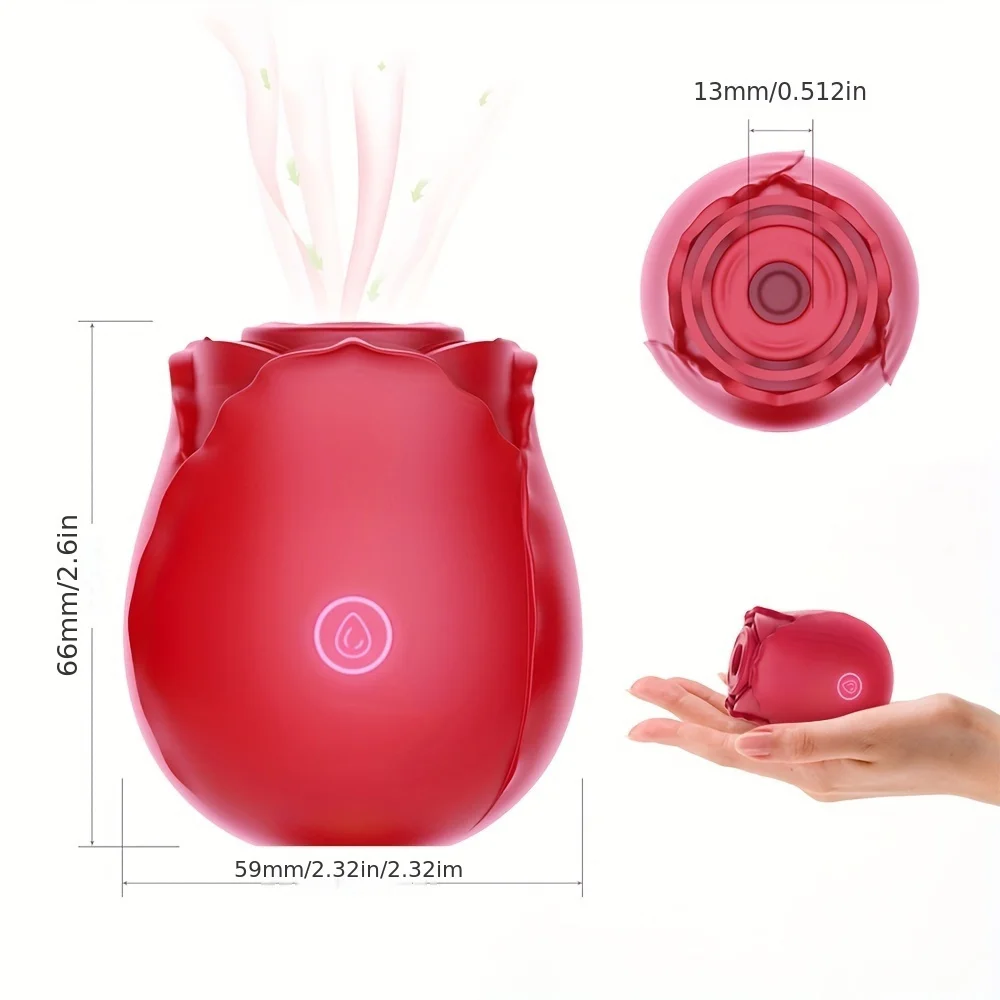 1pc Rose Vibrator Toy Female, Rose Sex Toys for Women, Blowjob Sucking Clitoral Stimulator Toys with 10 Modes for Women Masturbation, Clitoral Stimulator for Women Pleasure, Adult Sex Toys view 4
