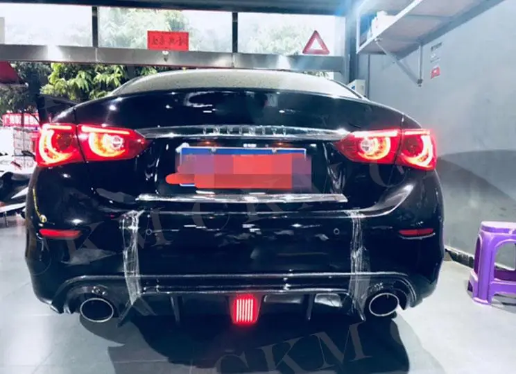

Для Infiniti Q50 Q50S 2014 2015 2016 2017, задний бампер из углеродного волокна, диффузор, спойлер, задний диффузор, автомобильные аксессуары