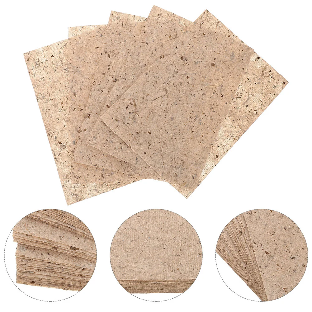 20 Pcs Paper Handmade Scrapbook Textured Decoupage Homemade Rice for Crafts Beige