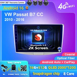 Android 16 Carplay Auto Car Radio Multimedia Player For VW Passat B7 CC 2010 2011 2012 - 2016 Autoradio Stereo 2din Head Unit
