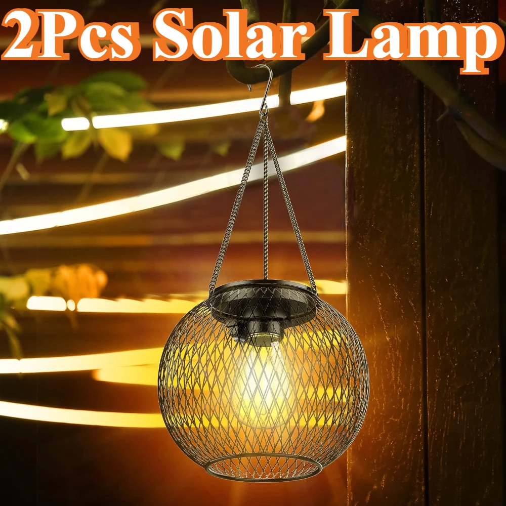

Outdoor Solar Lamp with Durable Chain and Hook Design and Upgraded Solar Panel Waterproof Decorative Lighting for Yard Pathway