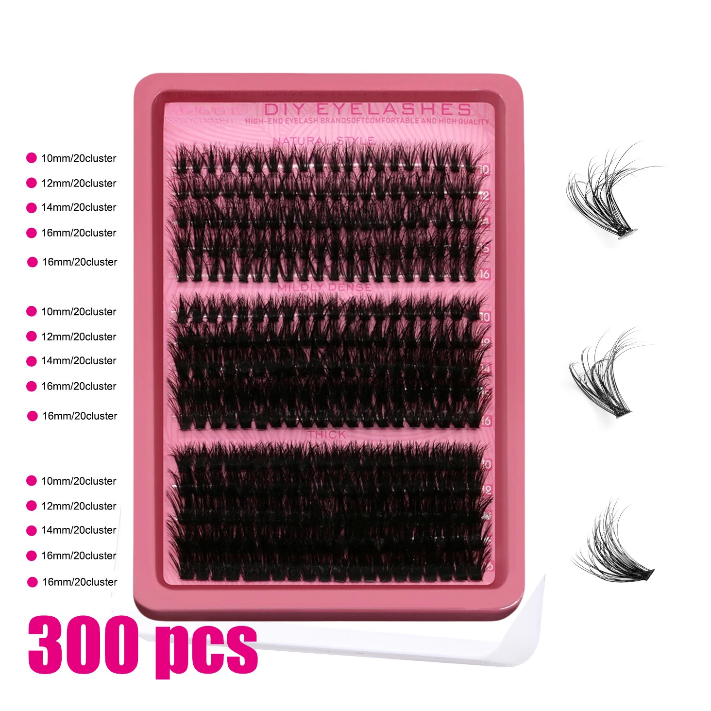 15Rows DIY 5D Fluffy Lash Clusters 60D/80D/100D Thick Eyelash Clusters Wispy Individual Lashes 10-18mm Cluster Eyelash Extension