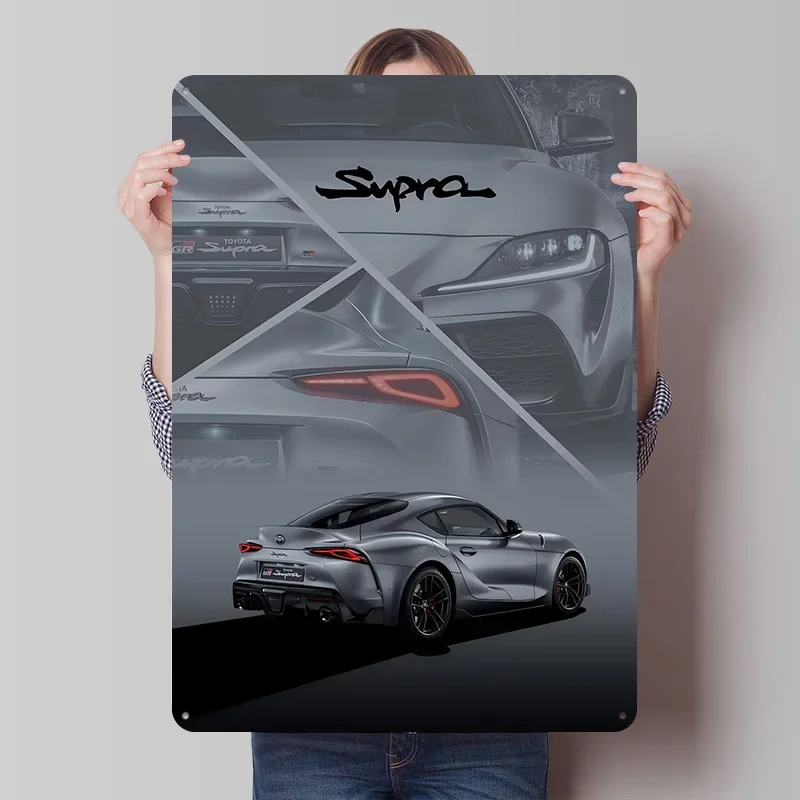 Sports Car GR Tin Plaque Poster Customized Wall Art Retro Vintage Metal Signs for Room Garage Decoration At Home Desk Decor Men
