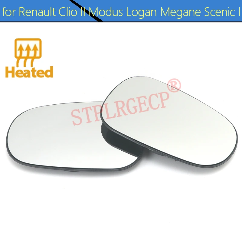 For Renault Clio II Modus Logan Megane Scenic I LH RH Driver Rear View Side Mirror Lens Door Wing Mirrors Glass with Heating