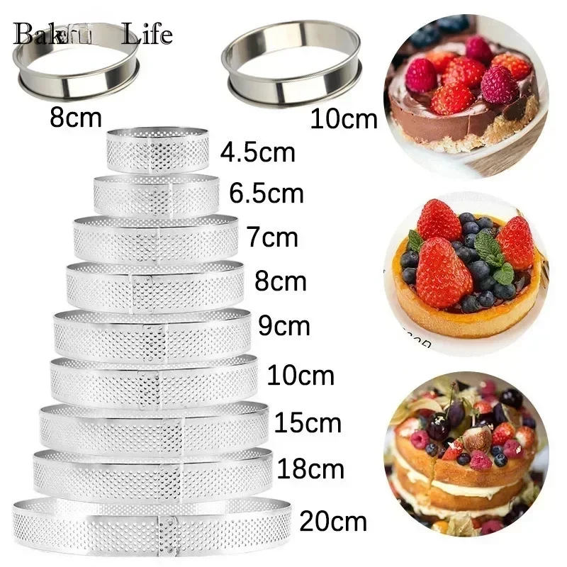 Stainless Steel Bakeware Mousse Circle Mould Tart Ring Cake Mold Baking French Dessert Fruit Pie Tarte Tatin Decorating Tool