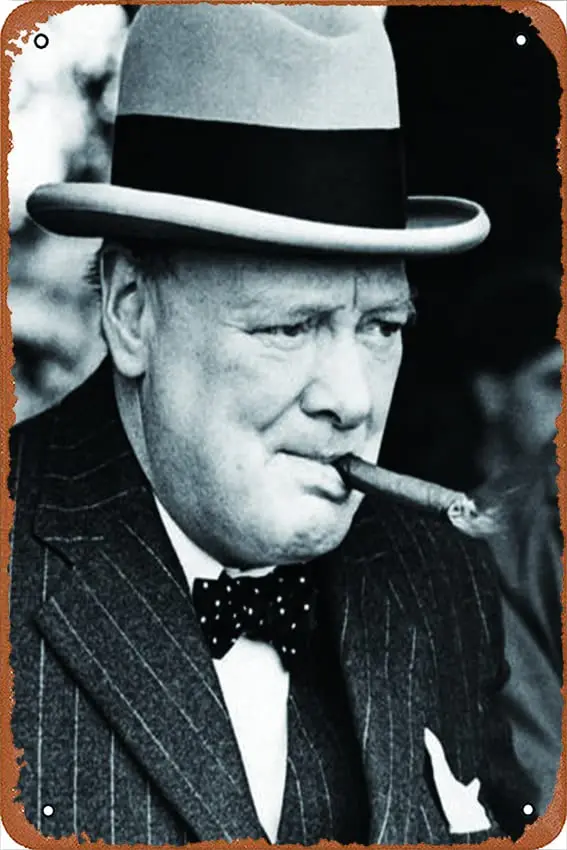 Churchill Retro Vintage Metal Tin Sign Wall Decor Retro Metal Signs 8x12 Inch