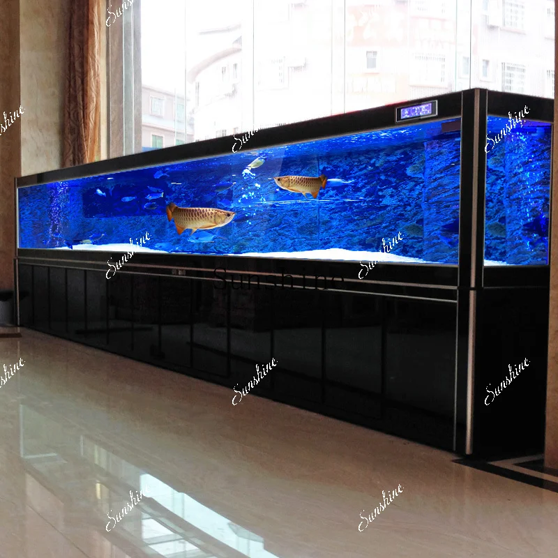 Large aquarium, ecological living room, screen glass 2/3 meters bottom filter household villa  FT