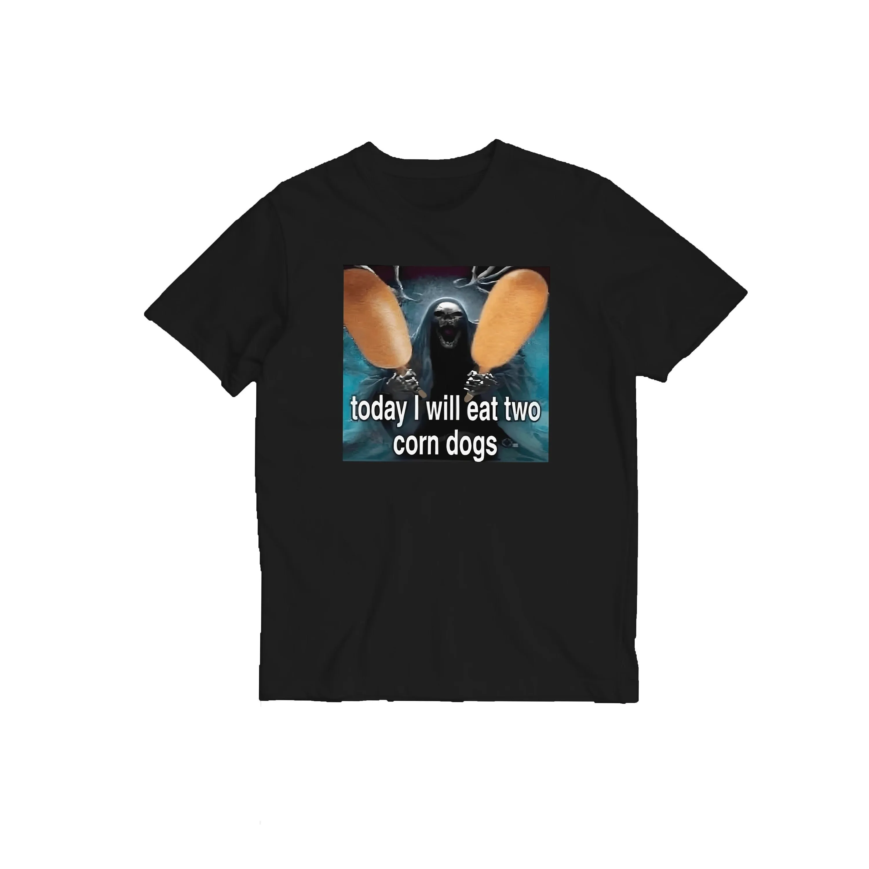 Today I Will Eat Two Corndogs Meme T Shirt Corndog Grimreaper Tee Viral Tees