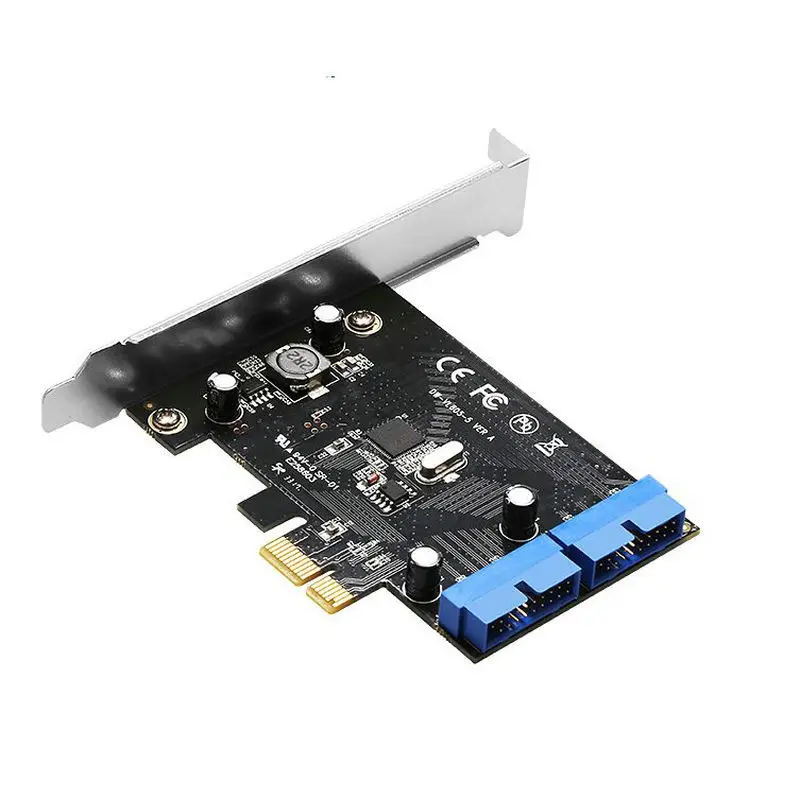 Super Speed PCI Express to Dual 20 Pin USB 3.0 Controller Card PCI-E X1 to 2 Ports USB 3.0 Header With Low Profile Bracket