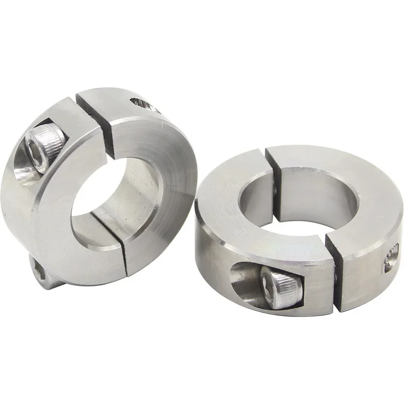 1pcs 6-40mm Smooth Body Stainless Steel Linear Motion Clamp Precision Split Shaft Collars Separable Fixed Ring with Screws