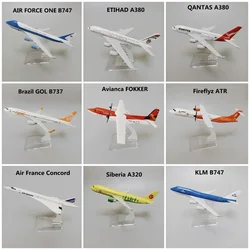 16cm Korean Lufthansa Canada France Chile KLM Brazil Spain British USA Airbus A340 A350 B747 B787 Plane Model Airplane Aircraft