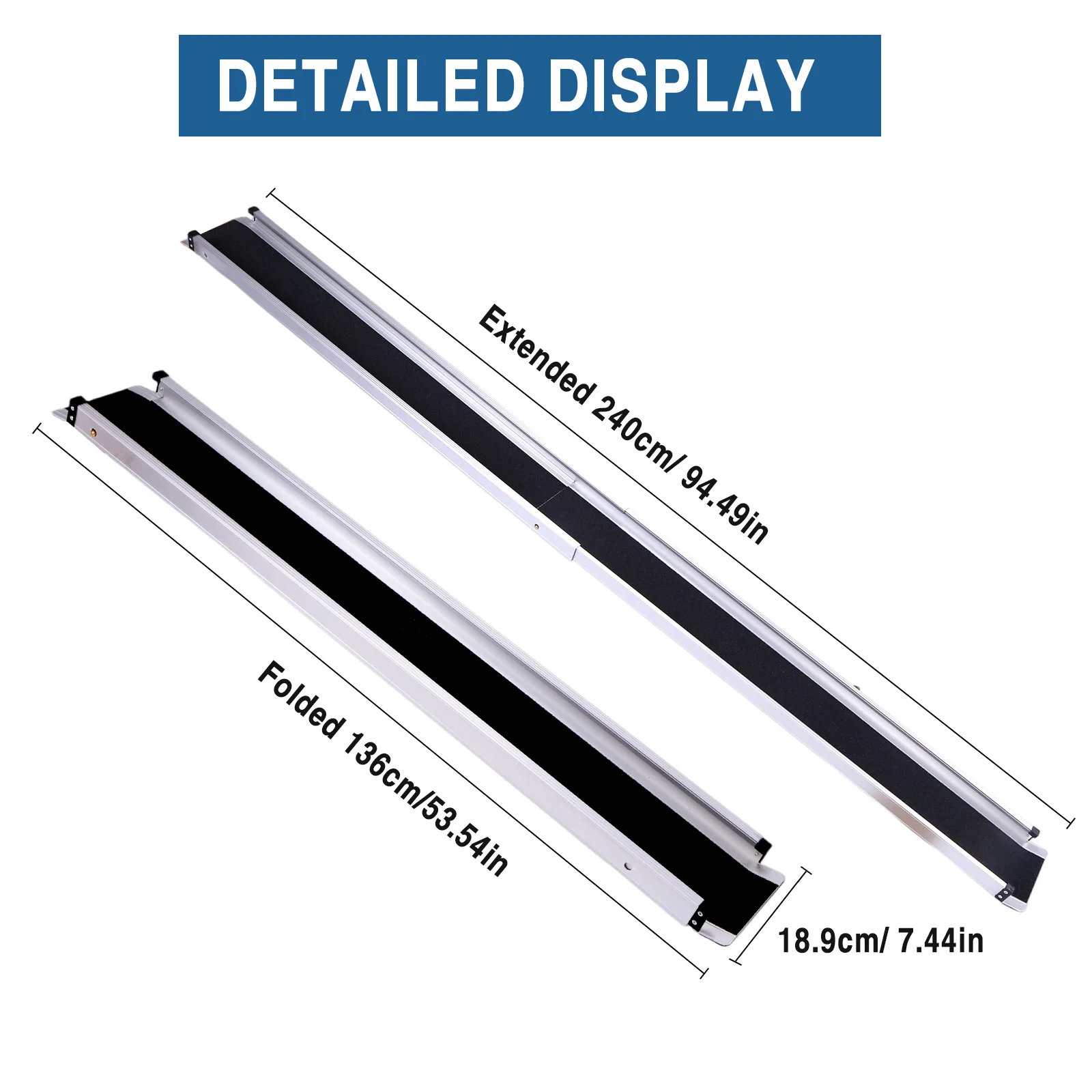 Rampas de Aluminio Ajustables con Asas, Rampa Plegable para Sillas de Ruedas, Rampa para Umbral de Puerta, Rampas para Sillas de Ruedas para Entradas