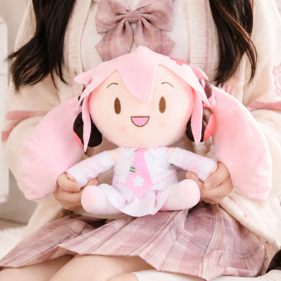 Anime Plush Doll Hatsune Miku Character Fufu Soft Toy Sakura Miku Snow Miku Sitting Posture Christmas Gift Collectible Gift