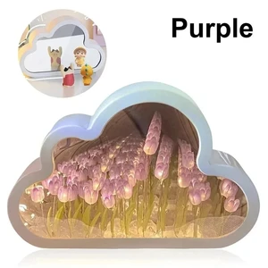 Handmade Cloud Tulip Night Light, DIY Material, Home Decor Flower, Creative Mirror Atmosphere Lamp, Birthday Gift, Valentine's Day 10 Main Sales Pendant Luminaire - №6