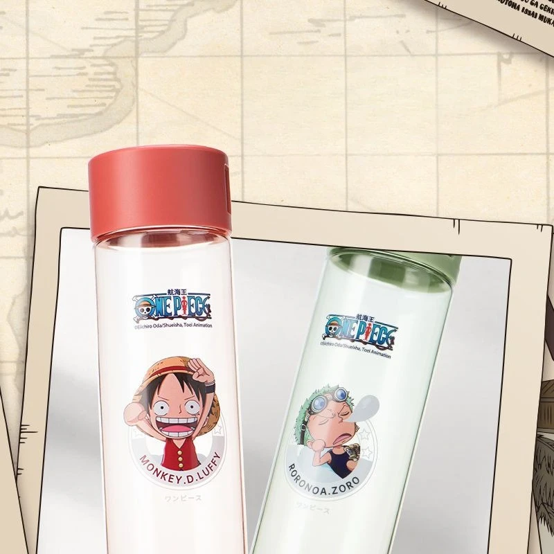 

New One Piece Anime Luffy Zoro Chopper Pirates Plastic Cup Cute Children Portable Creative Large Capacity Plastic Water Cup Gift