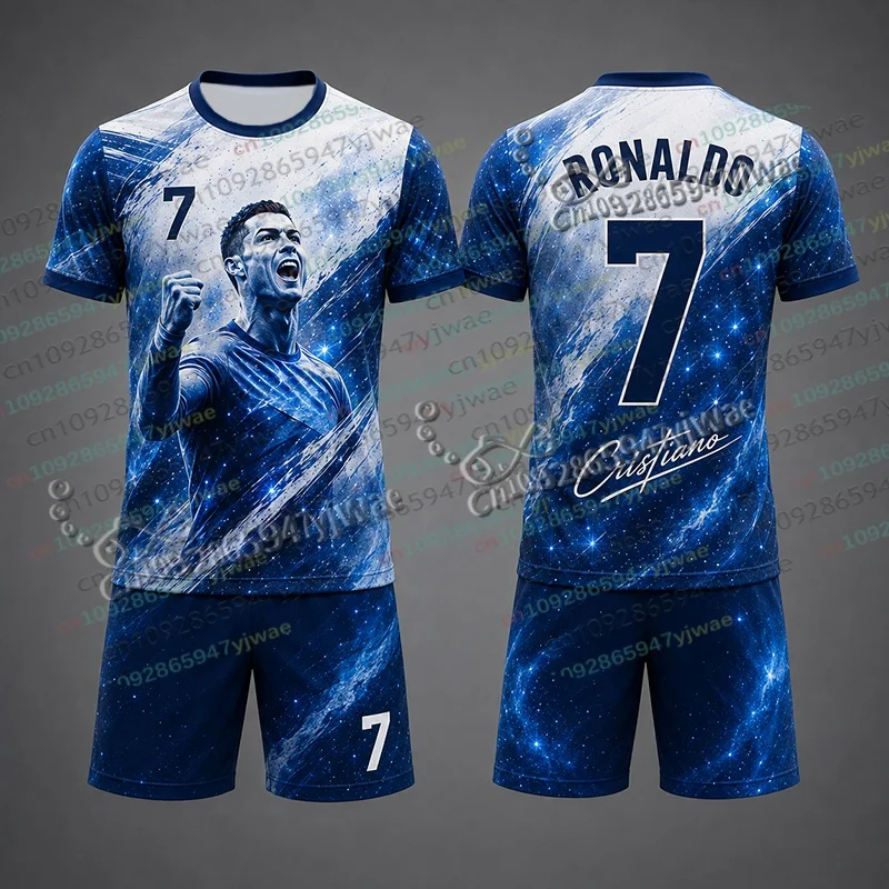 2026 Sonderedition Nr. 7 Fußballtrikot 2-teiliges Set für Damen und Herren Sportbekleidung Sommer Atmungsaktiv Lässiges Kinder-T-Shirt-Shorts-Set – Detail 8