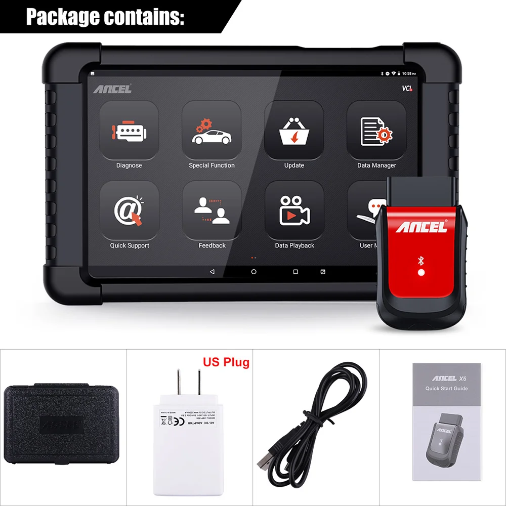 Ancel X6 OBD2 Automotive Scanner Professioneel ABS SRS Olie EPB BMS Reset Alle systeemcodelezer OBD 2-auto diagnostische scantools