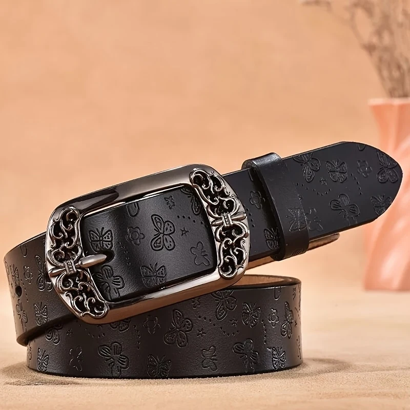 1 Women's Belt, Vintage Butterfly Belt, Fashionable Design, Multi-Purpose 2K, This Unisex Belt Is Suitable for Everyday Wear