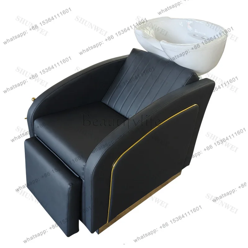 Factory Direct Sales Leg Lifting Ceramic Basin Shampoo Bed Hair Salon Special Sitting Half Lying