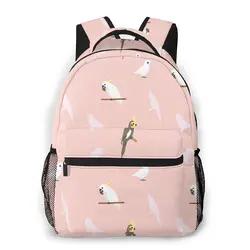 Travel Backpacks Funny Birds Of Parrot Cockatiel Corella Cockatoo Girl Backpack Capacity School Bag For Teenage