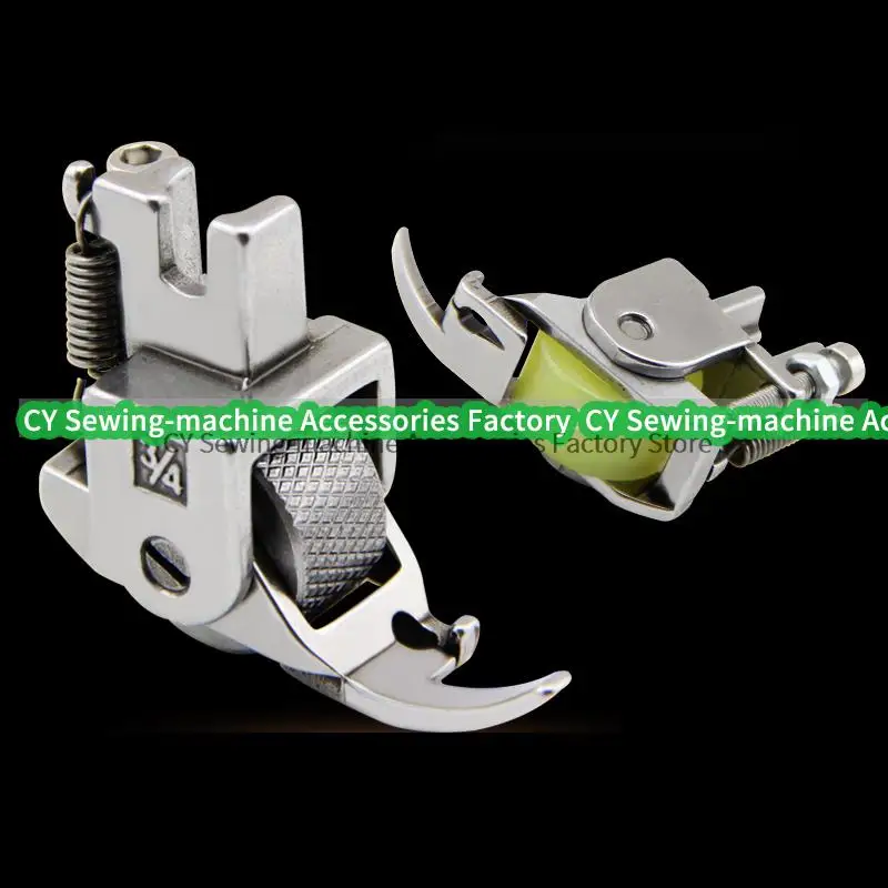 Pull Cylinder Roller Presser Foot A10 Four Fold Edging Device Wheel Foot Rubber Wheel 28mm Lockstitch Industrial Sewing Machine