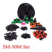 5-50m Micro Drip Irrigation Set Watering System Plant Adjustable Garden Water Sprinklers Automatic Watering Nozzle Kit