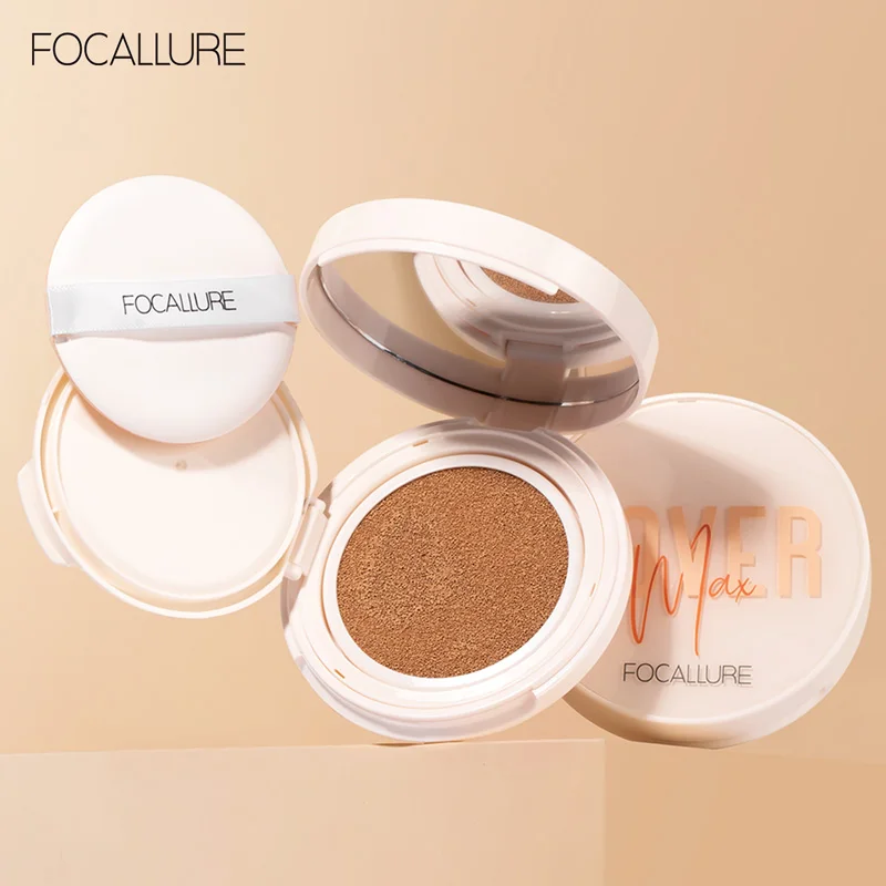 Wholesale FOCALLURE Full Coverage Oil-control Foundation Waterproof BB Cushion Cream Flawless Finish Makeup Air Cushion Cosmetic