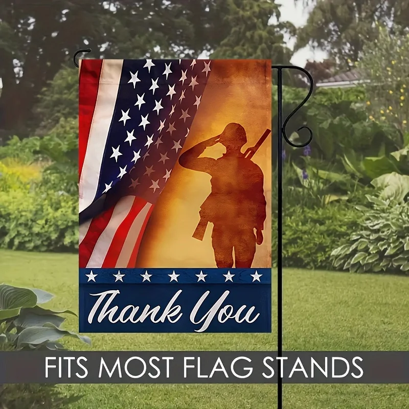 1pc Memorial Day Patriotic Garden Flag 12x18 Inch - Appreciation Flag, Durable Polyester, Vertical  - Perfect for 4 Of July, Independence Day Decorations, Perfect for Outdoor Home & Yard Decor, Flagpole Not Included