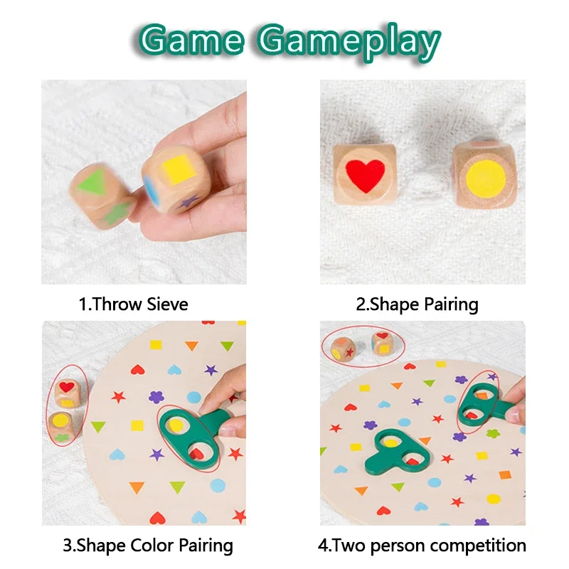 Children Shape Matching Toys Color Cognition Hand-eye Coordination Logical Thinking Training Interactive Board Games