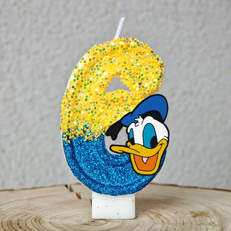 Schattige Donald Duck kaars nummer 0-9 voetbalkaars Donald Duck taartdecoratie jongens verjaardagsfeestje voor kinderen babyshower decoraties