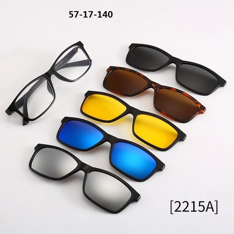 6 In 1 Custom Men Women Polarization Optical Magnetic Sunglasses Magnet Clip on Sunglasses polarizatin Clip on Sun Glasses Frame