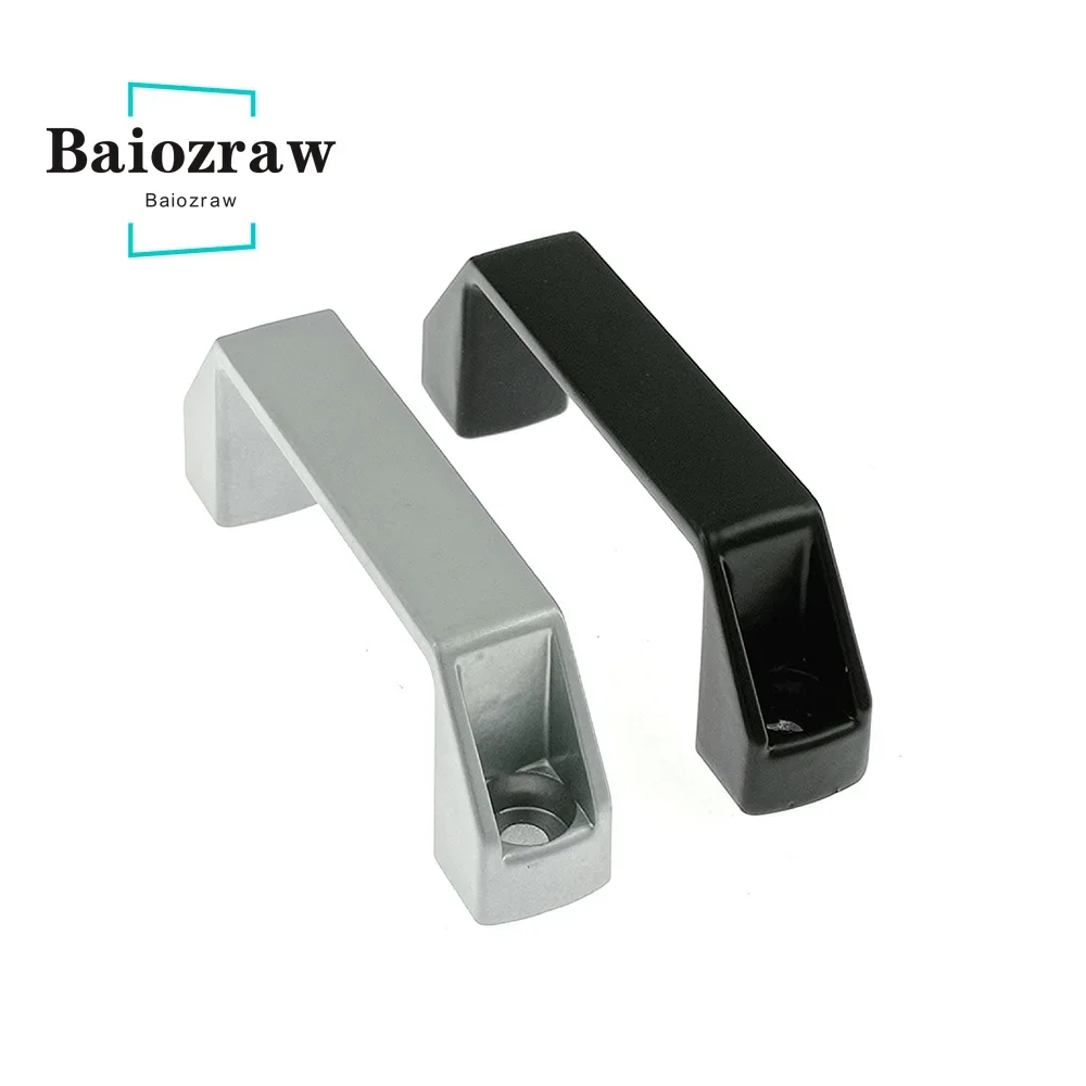 Aluminiowe uchwyty do szafek czarny srebrny stop nylon 90mm 120mm 180mm akcesoria do drzwi DIY części drukarki 3D do profilu aluminiowego