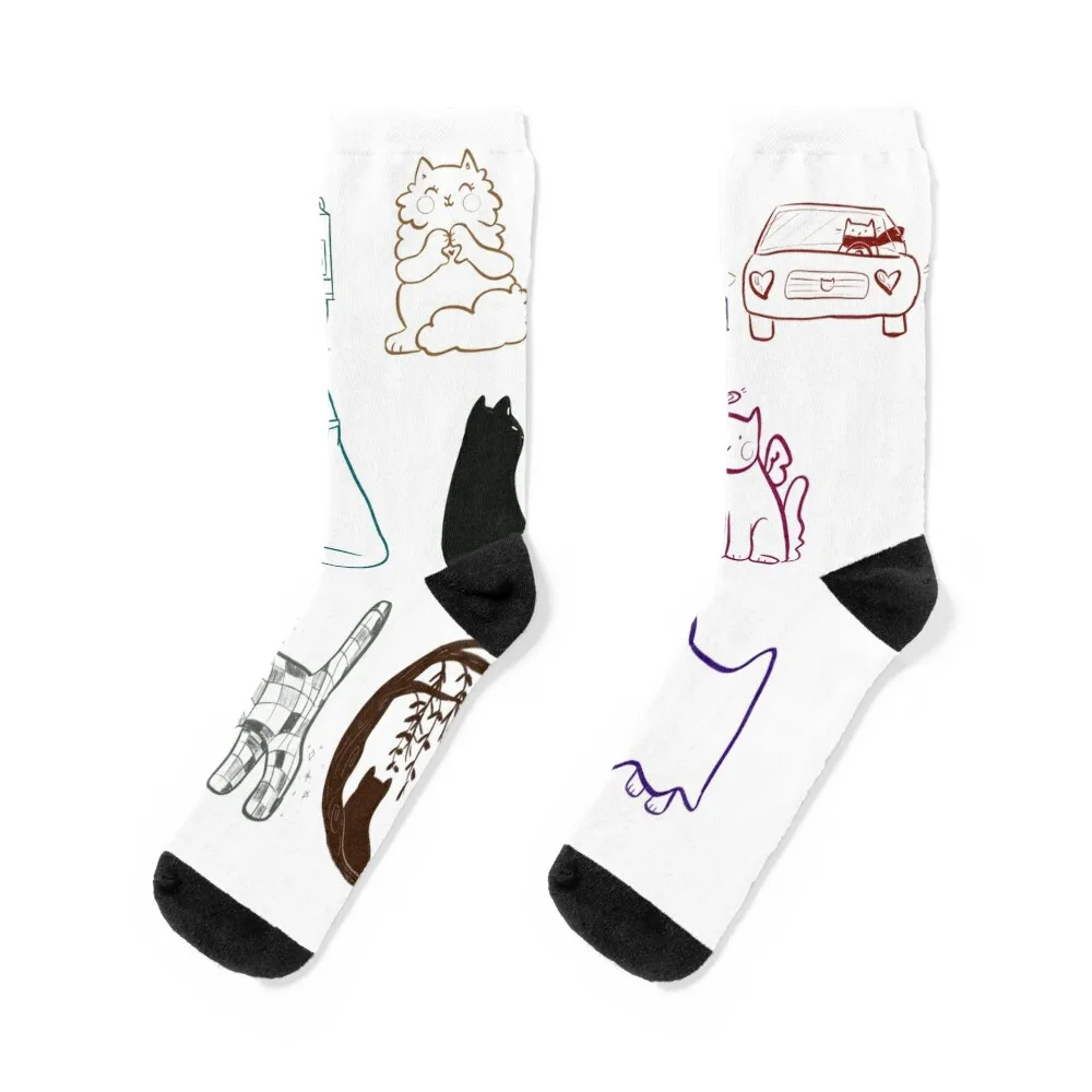 

The Eras (cat version) Socks with print Sports luxe Toe sports Socks Women's Men's