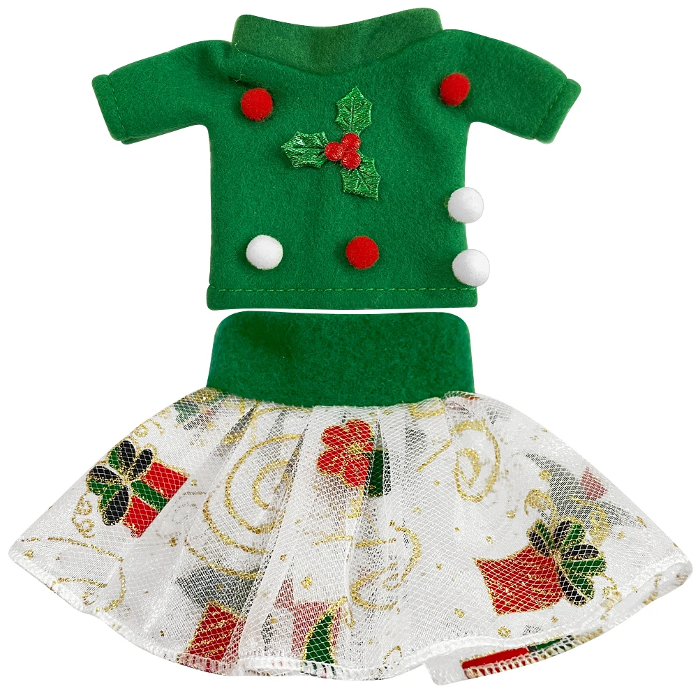37 cm doll accessories, doll clothes set, Christmas red boy doll dress set, shelf toy dress, children\'s Christmas gift doll acce