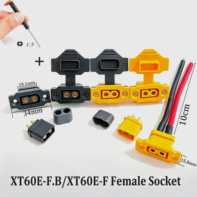 Cltgxd Fast Charging XT60E-F.B Aircraft Battery 30A Female Plug Can Install Motor Electric Adjustment Cable XT60H Connector