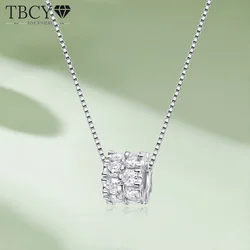 TBCYD 1.6cttw D Color Moissanite Necklace Pendant for Women S925 Silver 3mm Full Diamond Ball-shaped Neck Chain Charm Jewelry