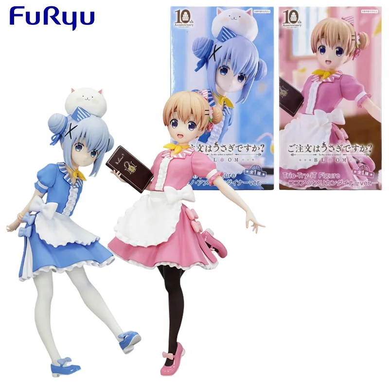 

FuRyu Genuine Trio-Try-iT Is The Order A Rabbit Anime Figure Kafuu Chino Hoto Kokoa Action Toys for Kids Gift Collectible Model