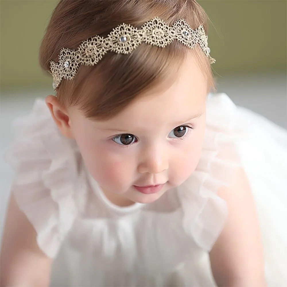 

New Cute Lace Headband Korean Mesh Elastic Turban Garland Flower Hair Band Baby Hair Accessory