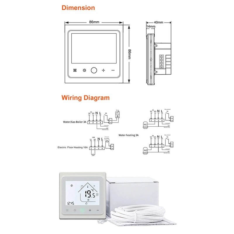 ABGR-16A tuya inteligente wifi termostato de água elétrica quente piso aquecimento água caldeira gás controlador temperatura para alexa