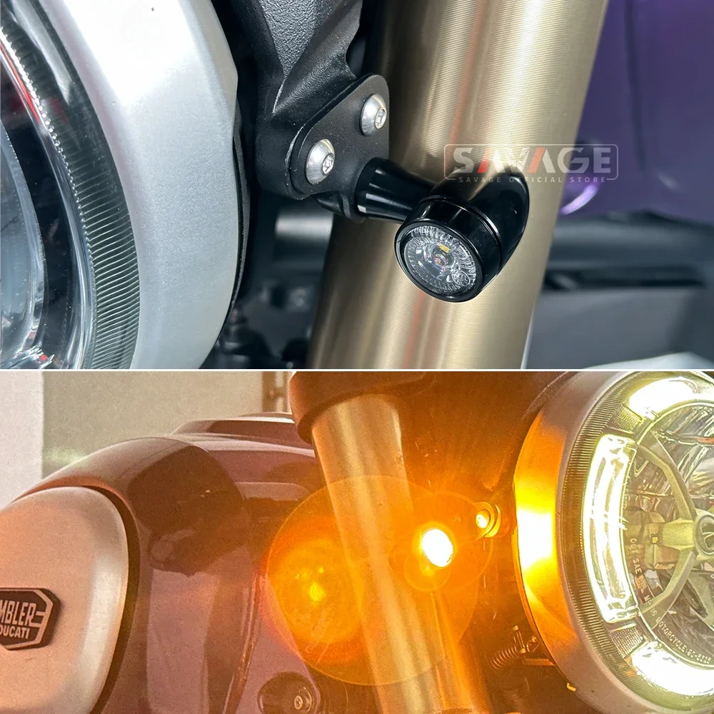 For DUCATI Scrambler 1100 Motorcycle Turn Signal LED Light Flashing Indicator Refit Blinker Flasher E32 Retro Running Lamp DRL