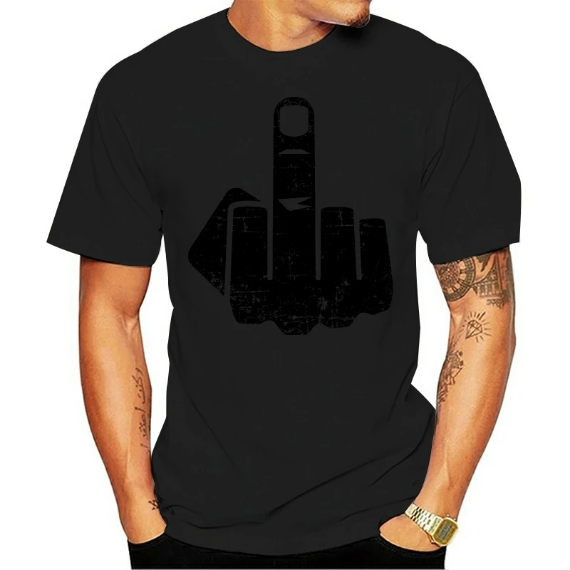 FUNNY MIDDLE FINGER FLIP THE BIRD INSULT Mens-Fit 100%Cotton T-shirt TEE Shirt