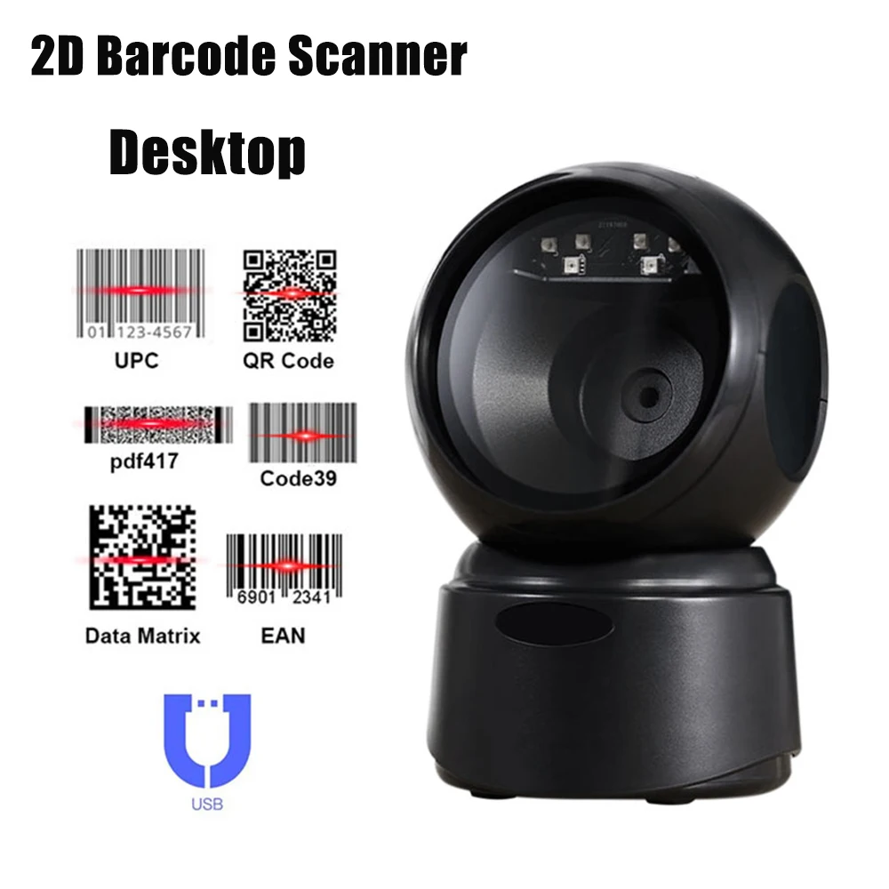 

2D Barcode Scanner Image Platform Desktop Scanner 1D 2D QR code reader USB Omnidirectional High-speed Precision Durable scanner