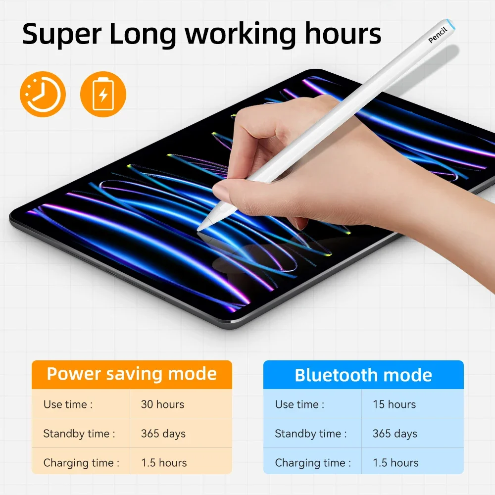 

For Apple Pencil 2 1 Wireless Charging Stylus For iPad Air 4 5 Pro 11 12.9 Mini 6 Palm Rejection Tablet Stylus Touch Pen